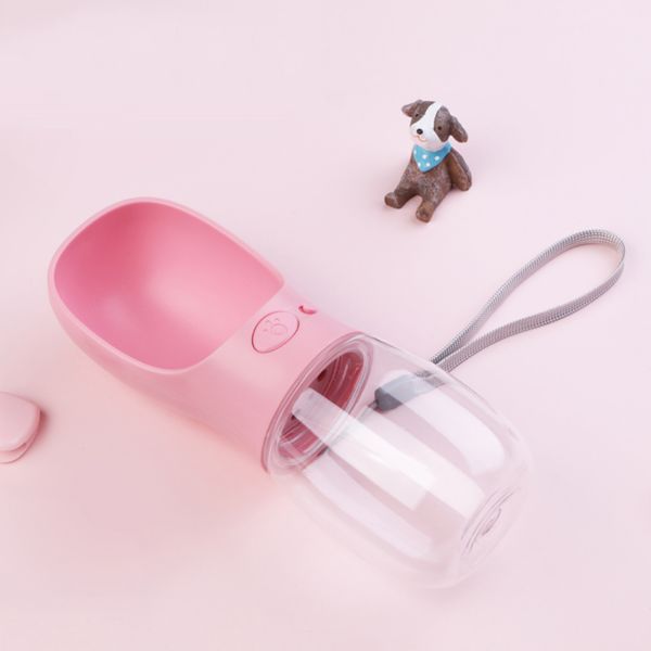 Pink Dog Water and Food Bottle